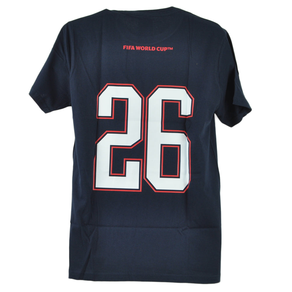FIFA World Cup 2026 England Short Sleeve We Are 26 Navy Blue Tshirt Tee