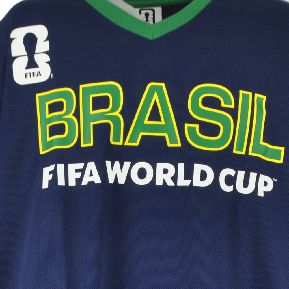 Brasil Brazil FIFA World Cup 2026 Long Sleeve Adults V-Neck Hockey Jersey