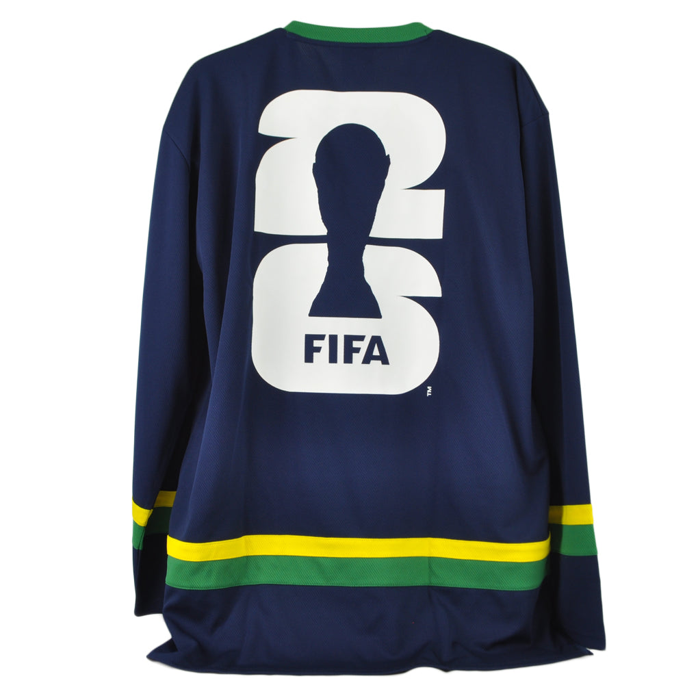 Brasil Brazil FIFA World Cup 2026 Long Sleeve Adults V-Neck Hockey Jersey