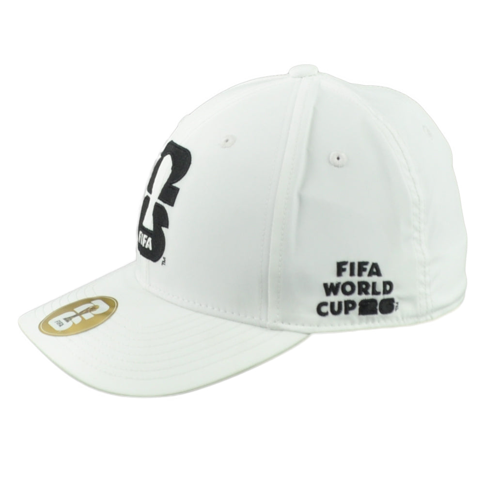 2026 FIFA World Cup Flex Fit Stretch One Size Curved Bill White Soccer Hat Cap