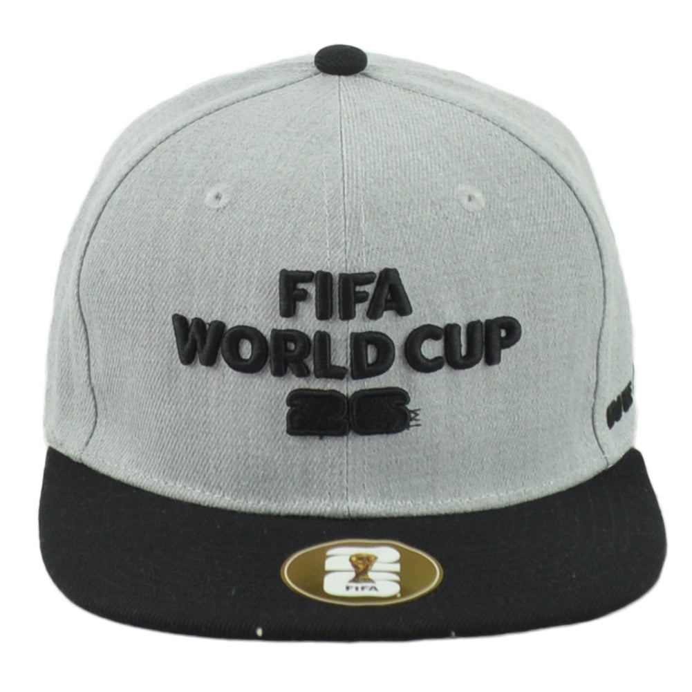 2026 FIFA World Cup We Are 26 Constructed Gray Black Snapback Soccer Hat Cap
