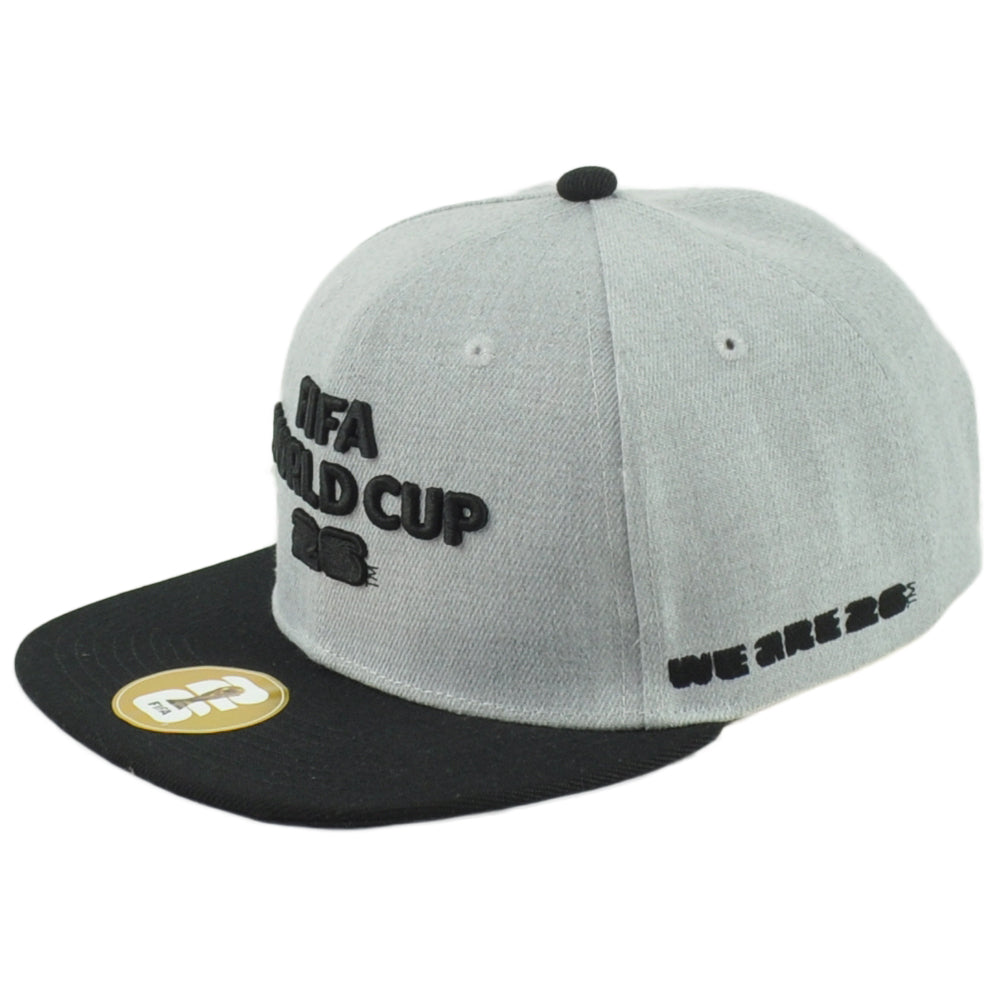 2026 FIFA World Cup We Are 26 Constructed Gray Black Snapback Soccer Hat Cap