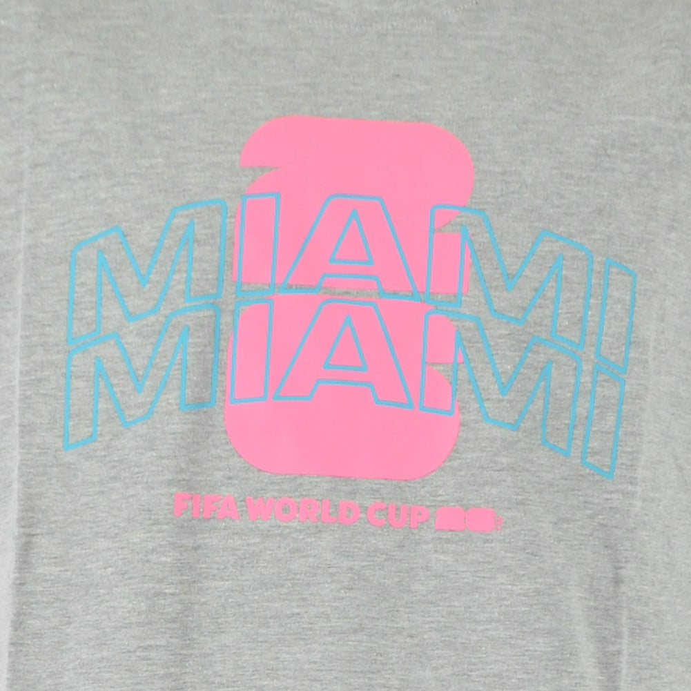 2026 Fifa World Cup Miami Host City Gray Youth Soccer Futbol Tshirt Tee 14/16