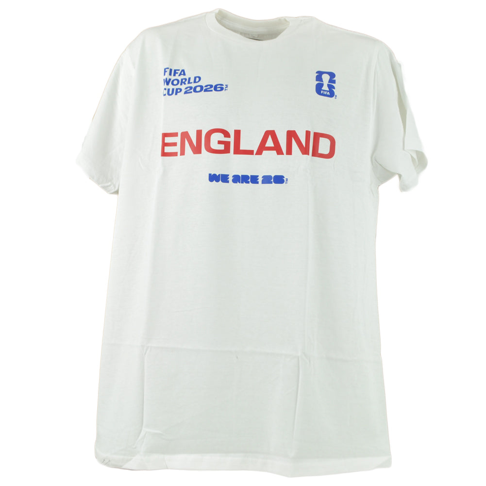 FIFA World Cup 2026 England Short Sleeve We Are 26 White Tshirt Tee