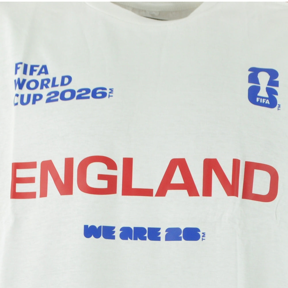 FIFA World Cup 2026 England Short Sleeve We Are 26 White Tshirt Tee