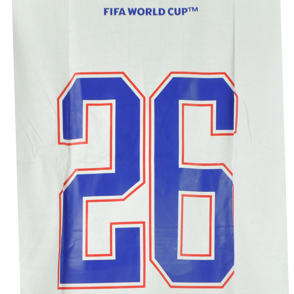 FIFA World Cup 2026 England Short Sleeve We Are 26 White Tshirt Tee