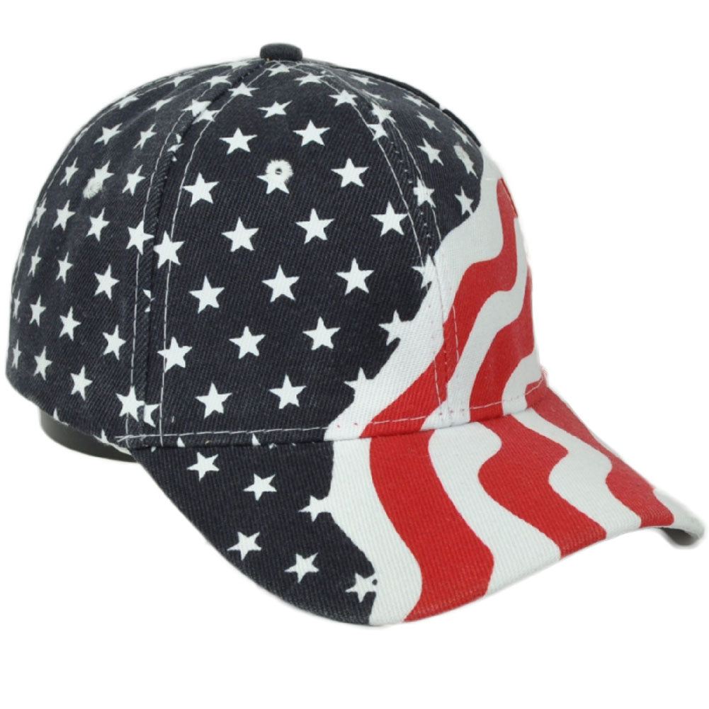 United States Flag Red White Blue Curved Bill Hat Cap Adjustable USA America