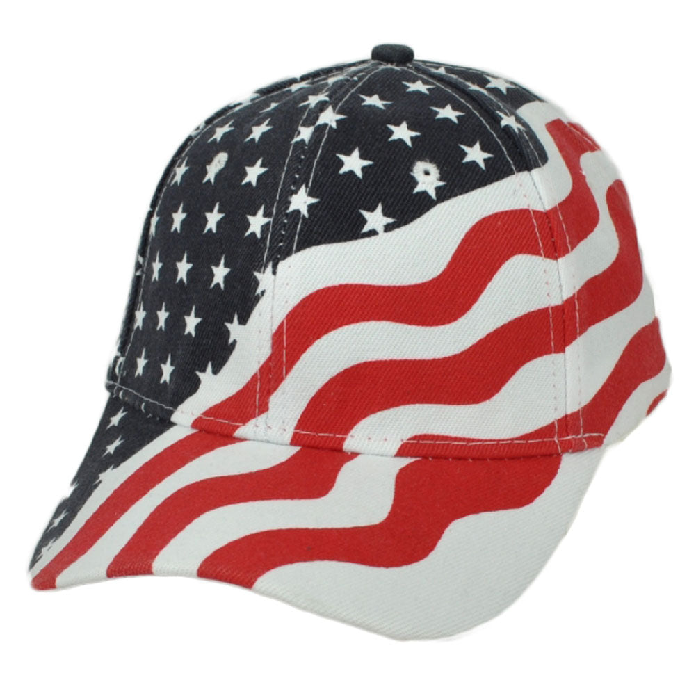 United States Flag Red White Blue Curved Bill Hat Cap Adjustable USA America