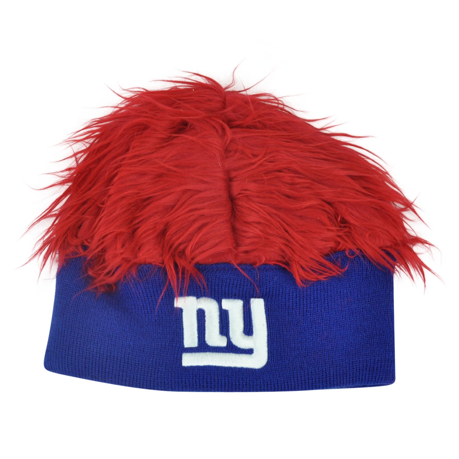NFL New York Giants Lure Fuzz Hair Headband Knit Beanie Fan Game Day Red Hair