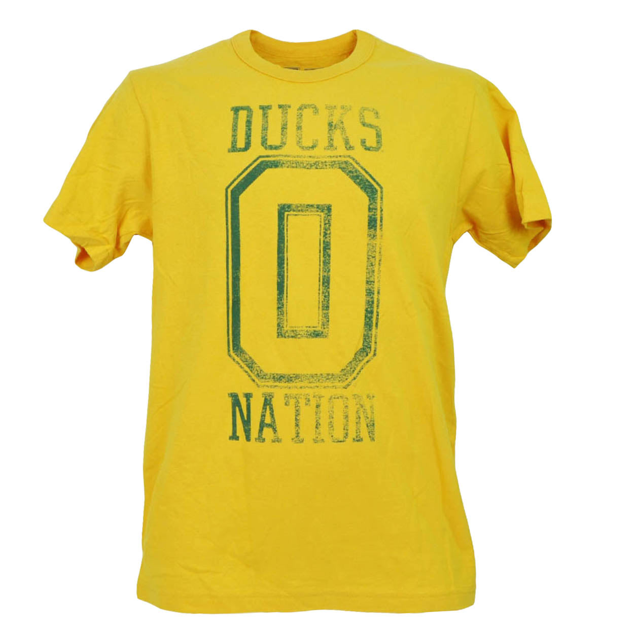 NCAA Oregon Ducks Nation 0 Yellow Mens Tshirt Tee Short Sleeve Distressed