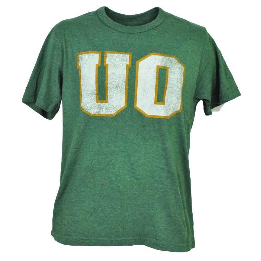 NCAA Oregon Ducks Distressed Tshirt Tee Short Sleeve Green Mens Sports Crew Neck