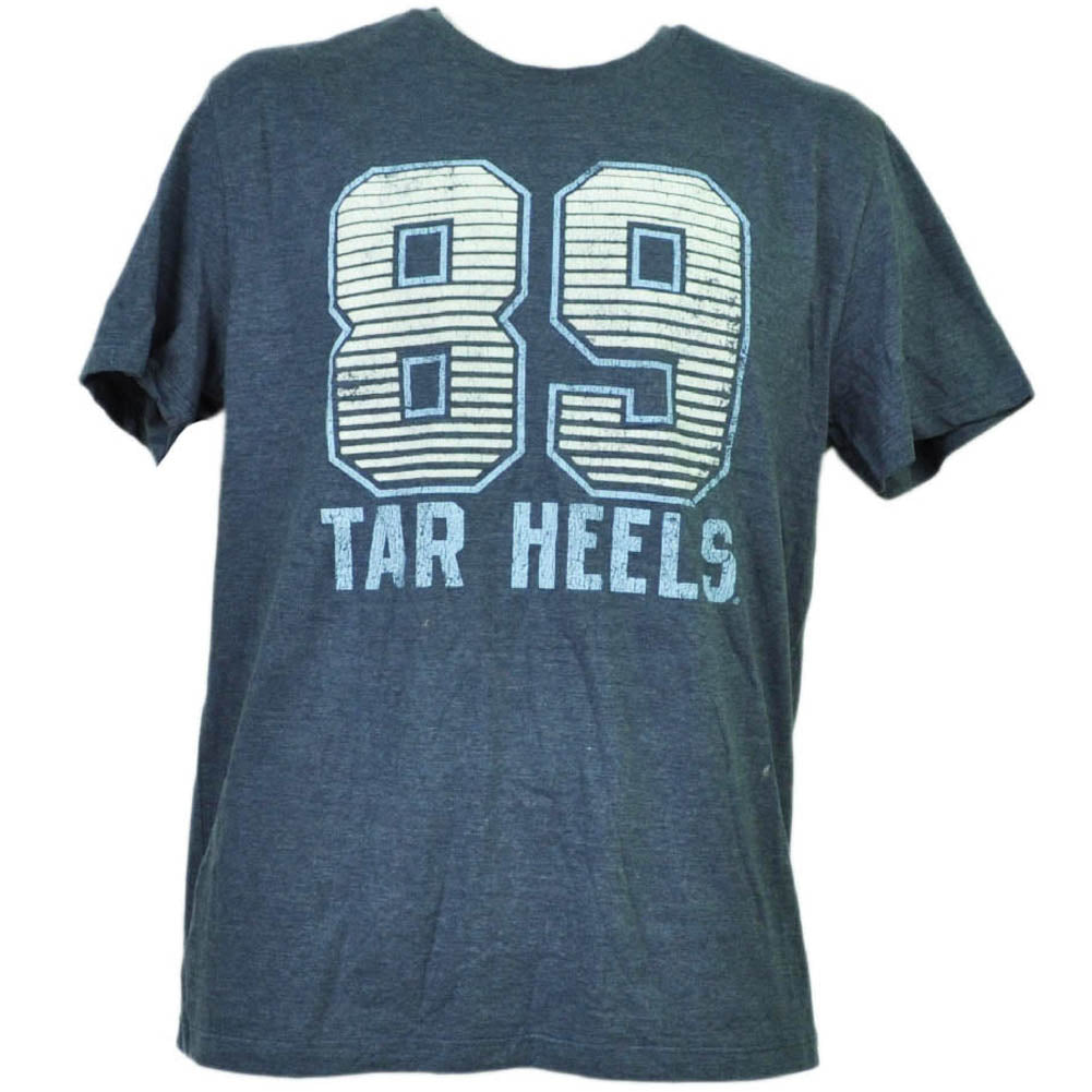 NCAA North Carolina Tar Heels Felt 89 Navy Blue Short Sleeve Mens Adult Sports