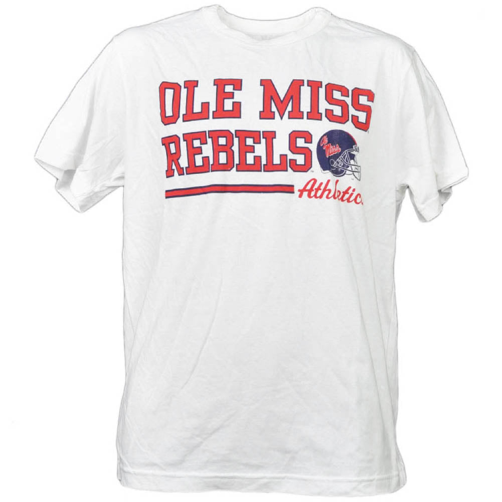 NCAA Mississippi Rebels White Underline Logo Tshirt Tee Short Sleeve Sports