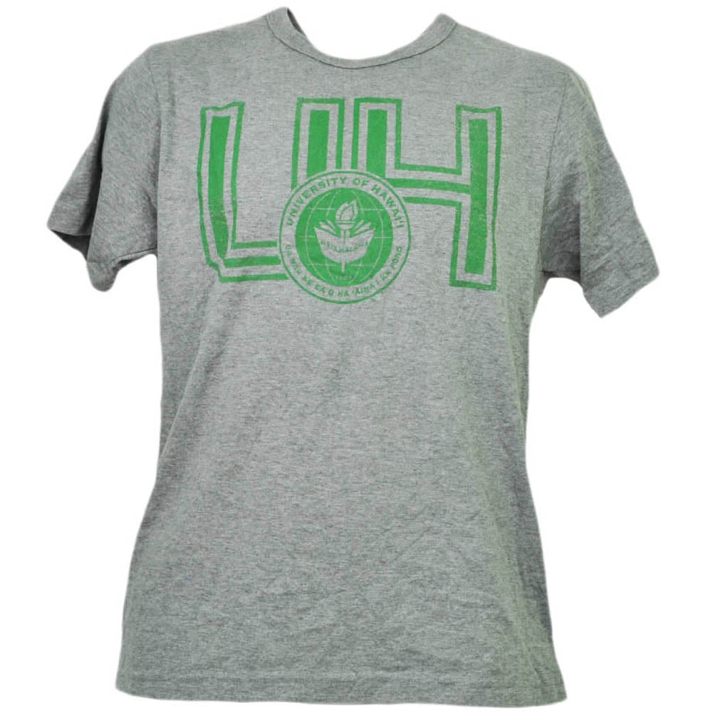 NCAA Hawaii Warriors Distressed Logo Tshirt Tee Gray Mens Adult Short Sleeve