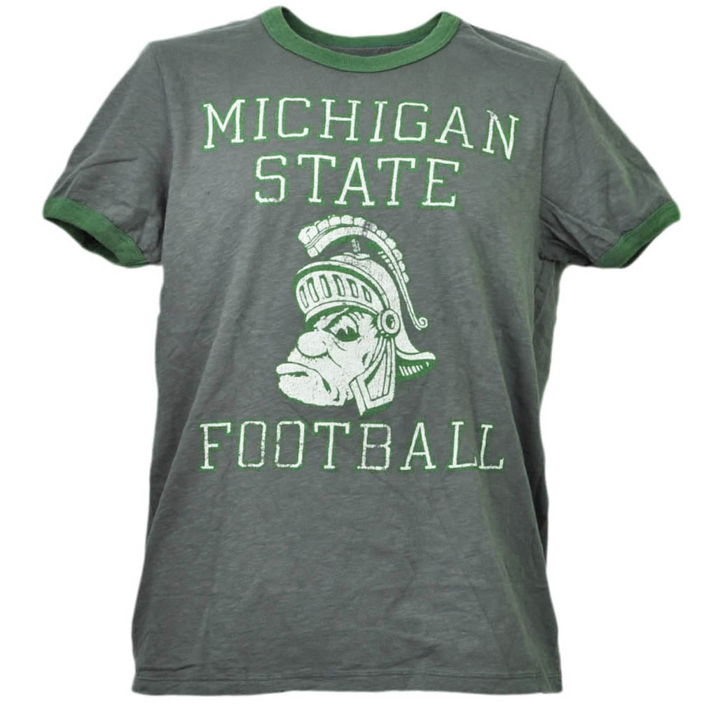NCAA Michigan State Spartans Football Gray Tshirt Tee Mens Short Sleeve