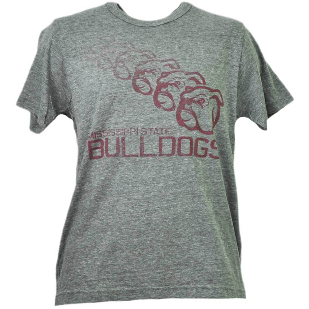 NCAA Mississippi State Bulldogs Repeat Logo Gray Tshirt Tee Mens Short Sleeve LG