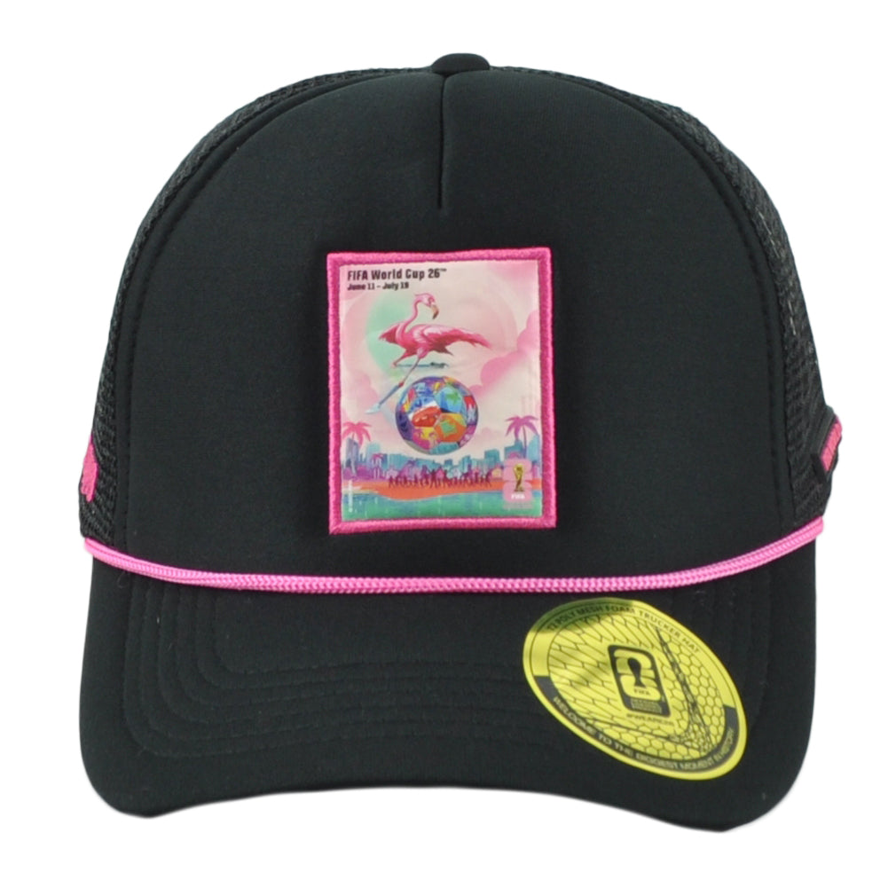 2026 FIFA World Cup Foam Trucker Cord We Are 26 Miami Black Snapback Hat Cap