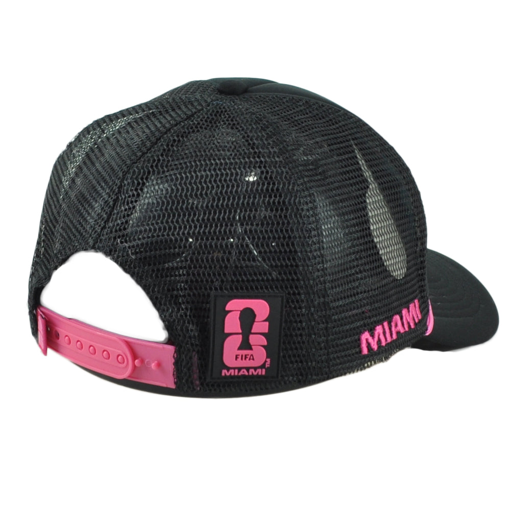2026 FIFA World Cup Foam Trucker Cord We Are 26 Miami Black Snapback Hat Cap