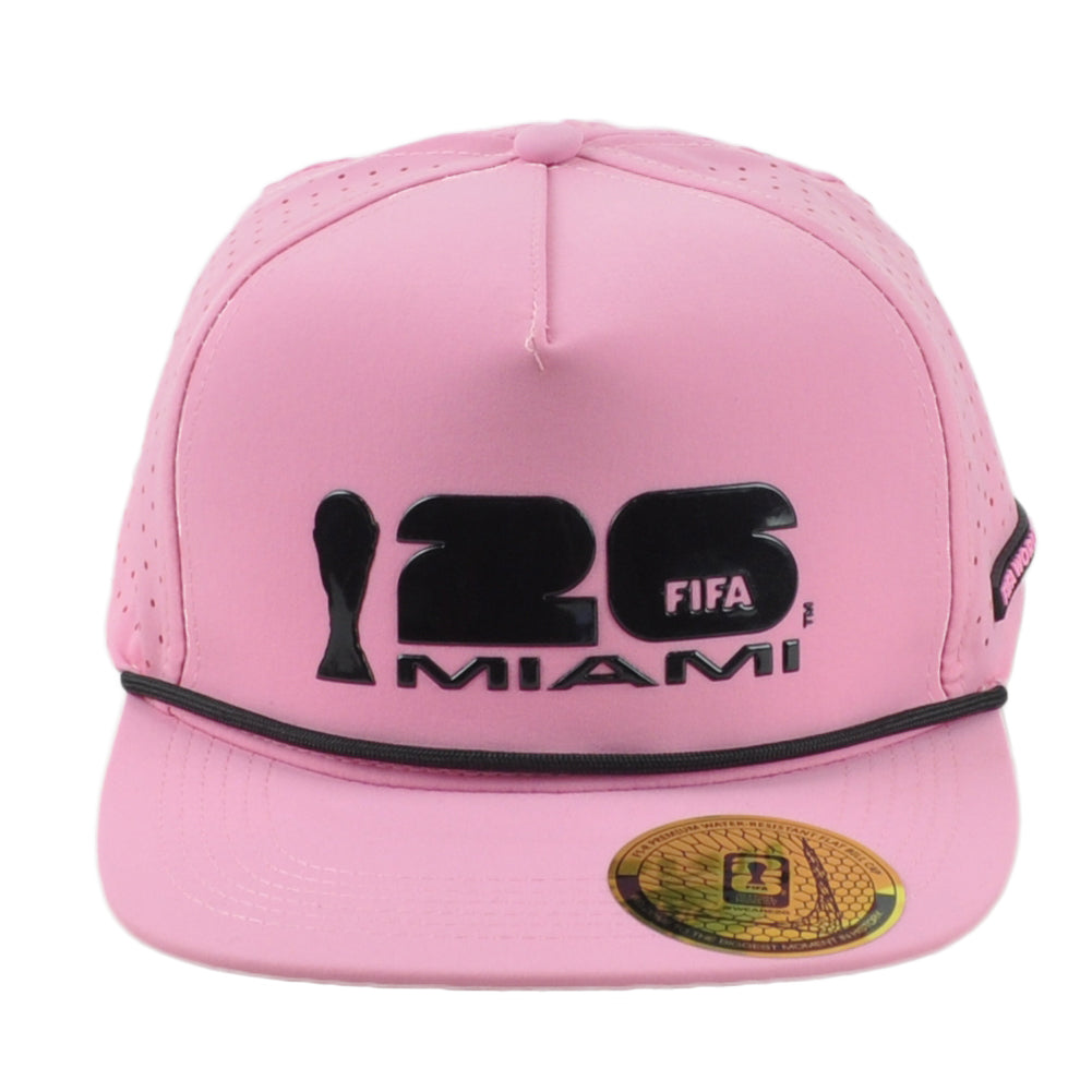 2026 FIFA World Cup Trucker We are Miami Pink Water Resistant Soccer Hat Cap