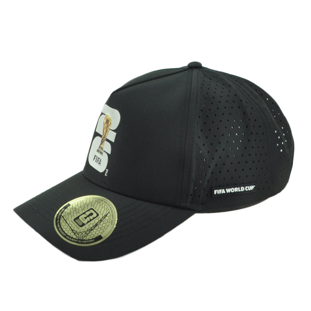 2026 FIFA World Cup Trucker Trophy Black Snapback Water Resistant Soccer Hat Cap