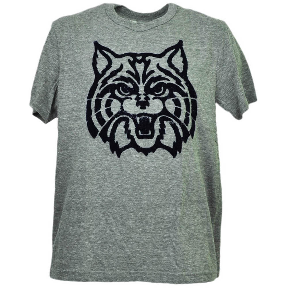 NCAA Arizona Wildcats Felt Logo Gray Tshirt Tee Mens Adult Short Sleeve Sports