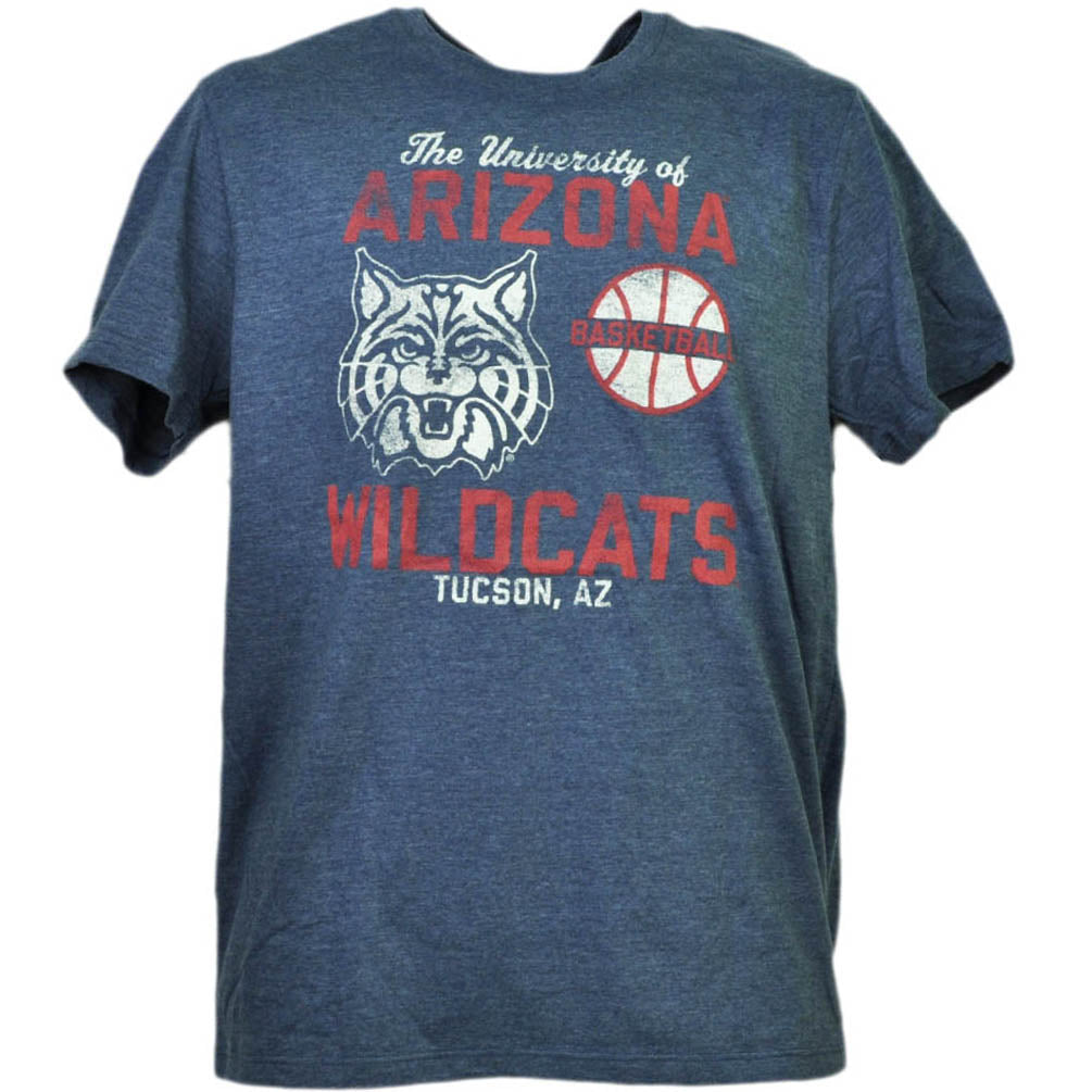 NCAA Arizona Wildcats Basketball Navy Tshirt Tee Mens Short Sleeve Tucson AZ