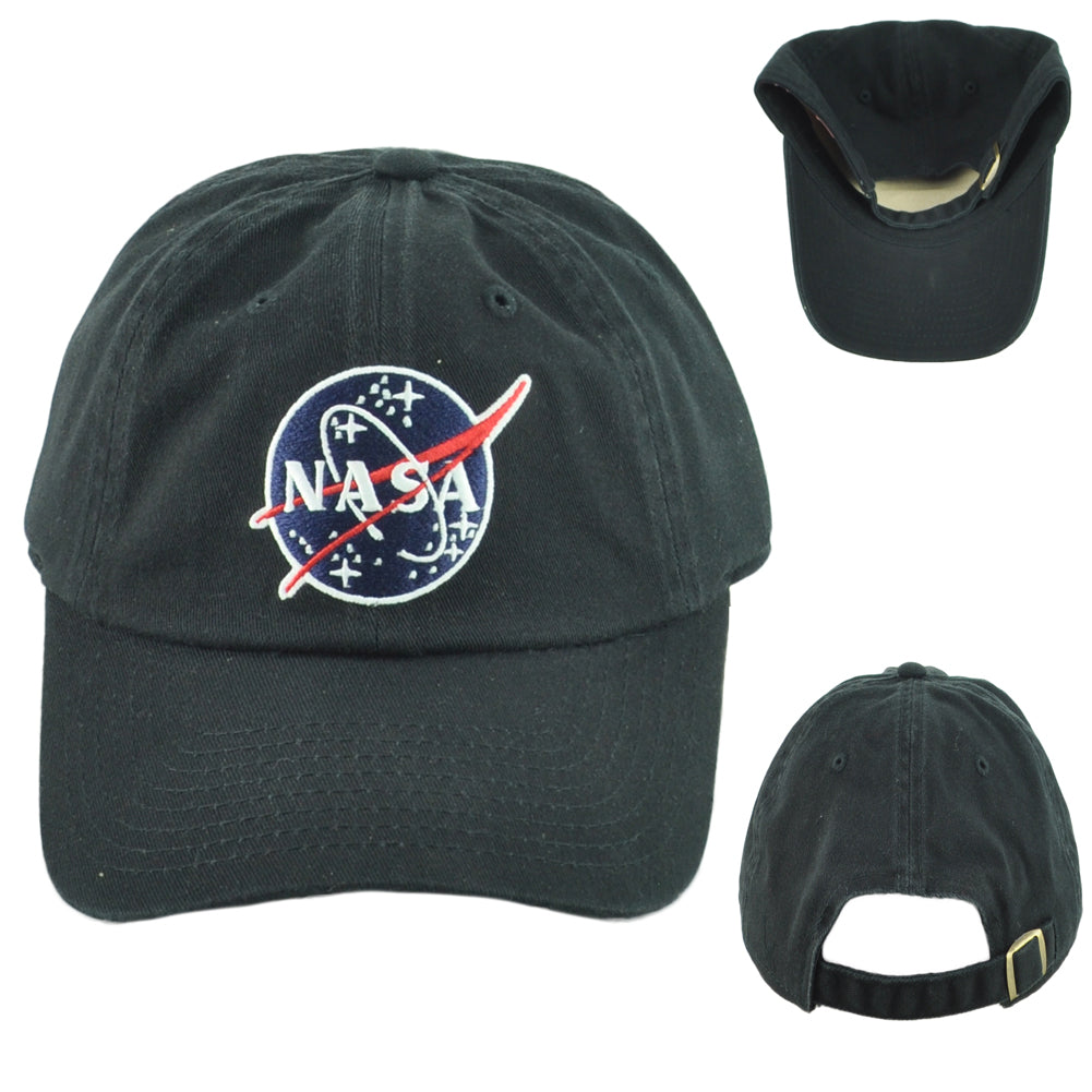 NASA National Aeronautic Space Administration Center Black Adjustable Hat Cap
