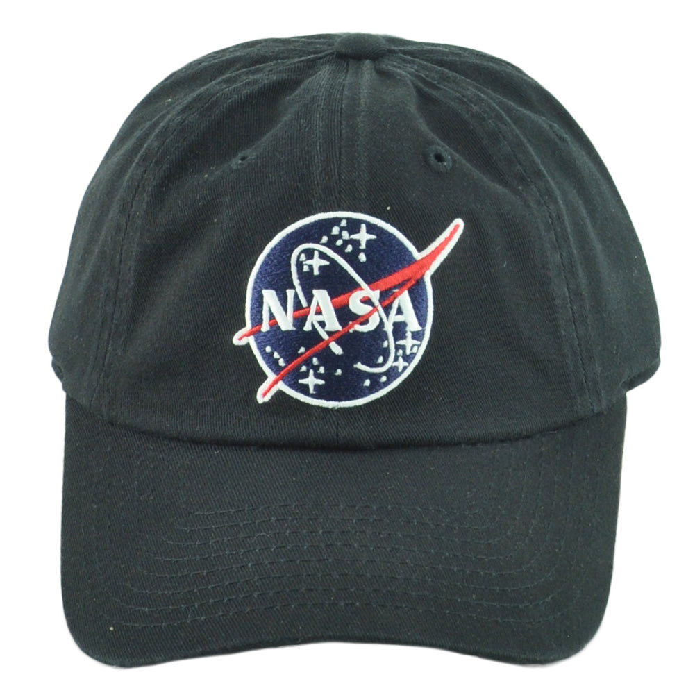 NASA National Aeronautic Space Administration Center Black Adjustable Hat Cap