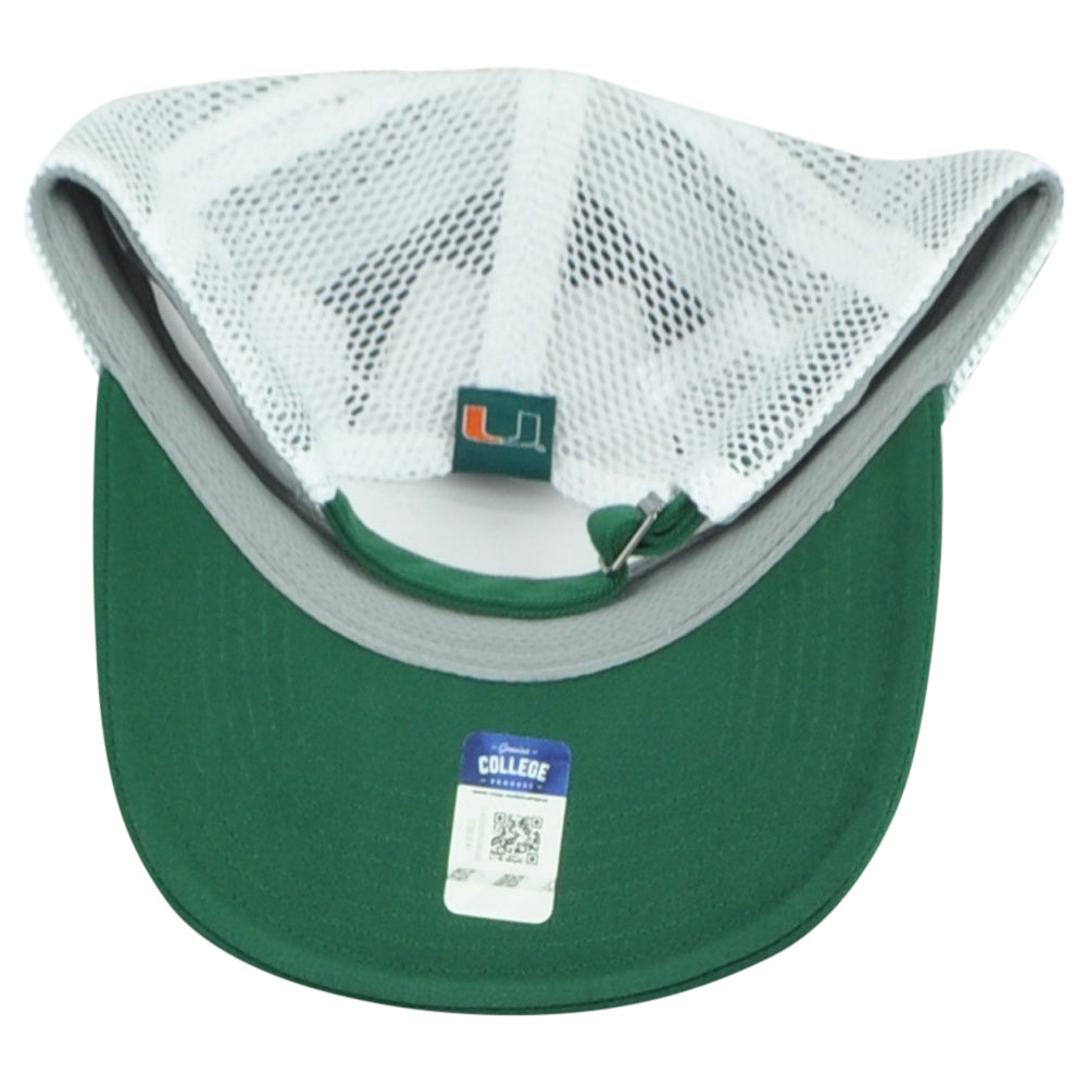 NCAA Adidas Coral Gables Miami Hurricanes Trucker Mesh Curved Bill Adult Hat Cap