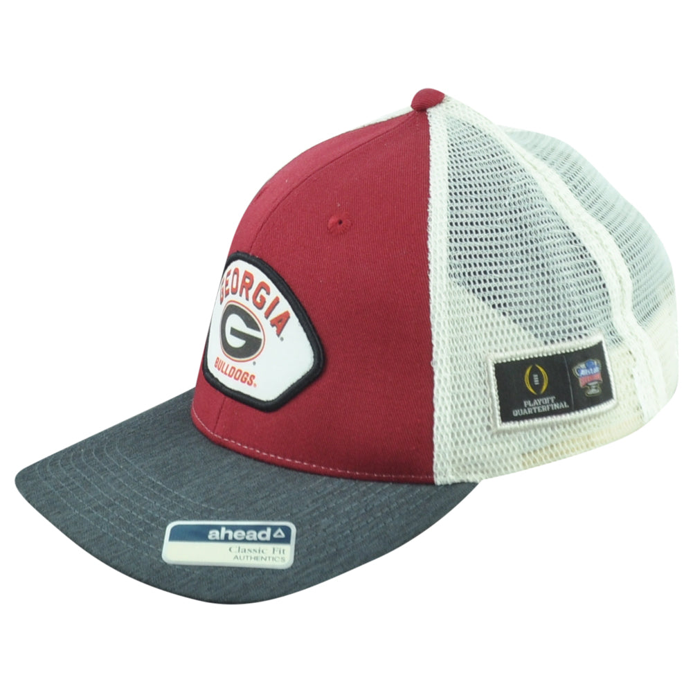 NCAA Ahead Georgia Bulldogs Playoff Trucker Mesh Adults Men Classic Fit Hat Cap