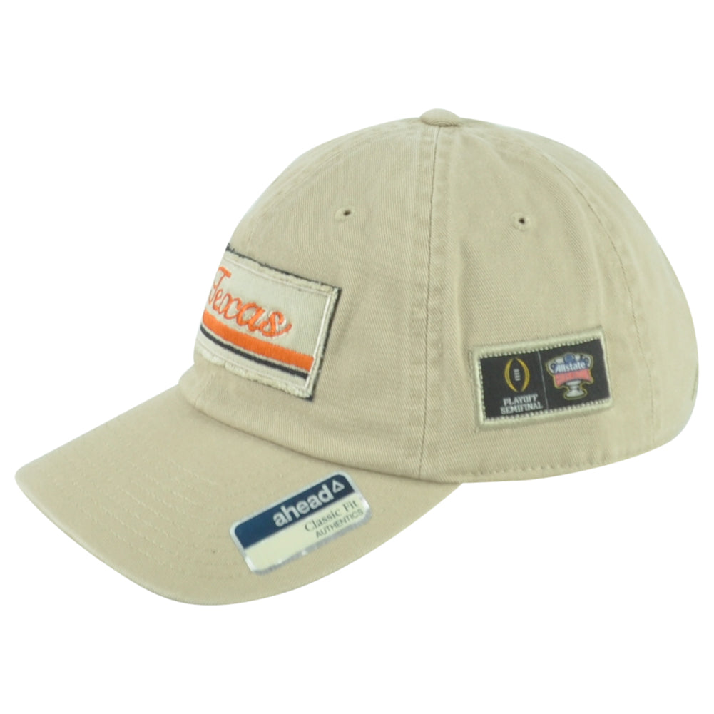 NCAA Ahead Texas Longhorns Playoff Classic Fit Adjustable Adults Beige Hat Cap