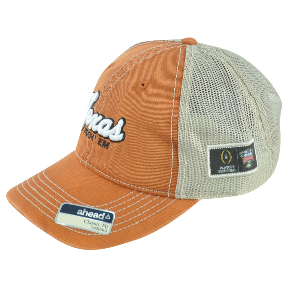 NCAA Ahead Texas Longhorns Hook' em Playoff Trucker Mesh Snapback Men Hat Cap