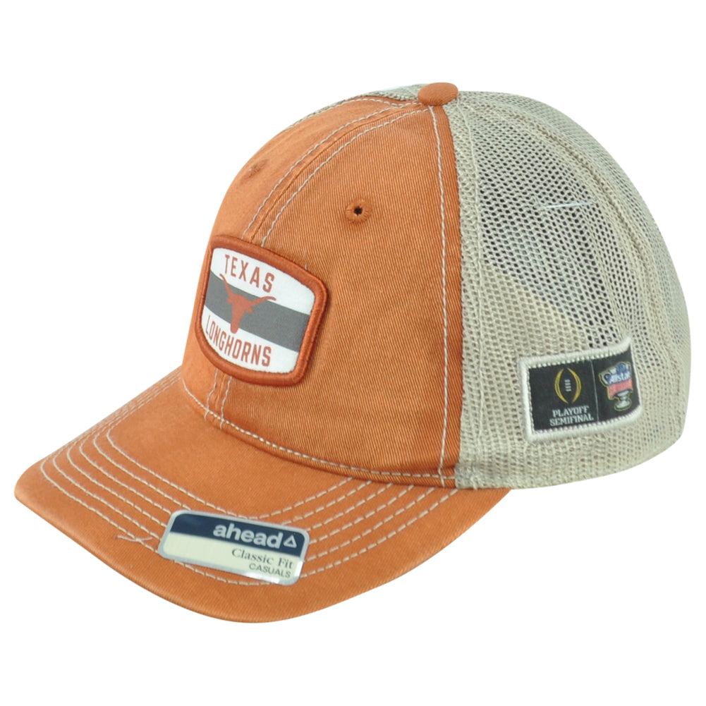 NCAA Ahead Texas Longhorns Playoff Trucker Mesh Snapback Classic Fit Men Hat Cap