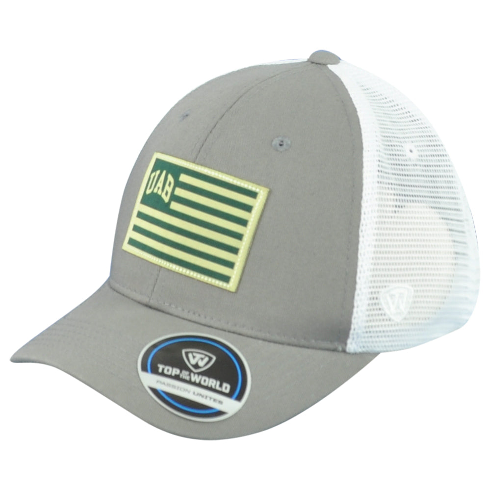 NCAA TOW UAB Blazers Gray White Curved Trucker Mesh Snapback Adults Men Hat Cap