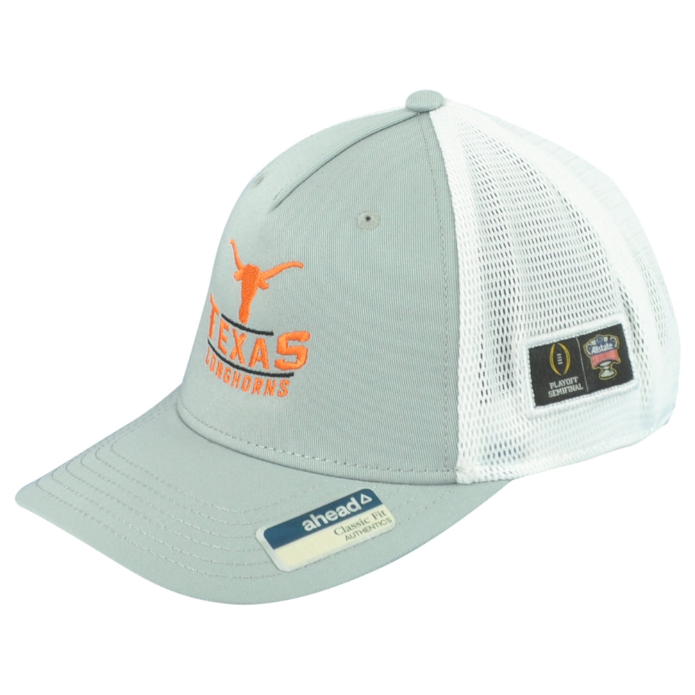 NCAA Ahead Texas Longhorns Playoff Trucker Mesh Classic Fit Curved Bill Hat Cap