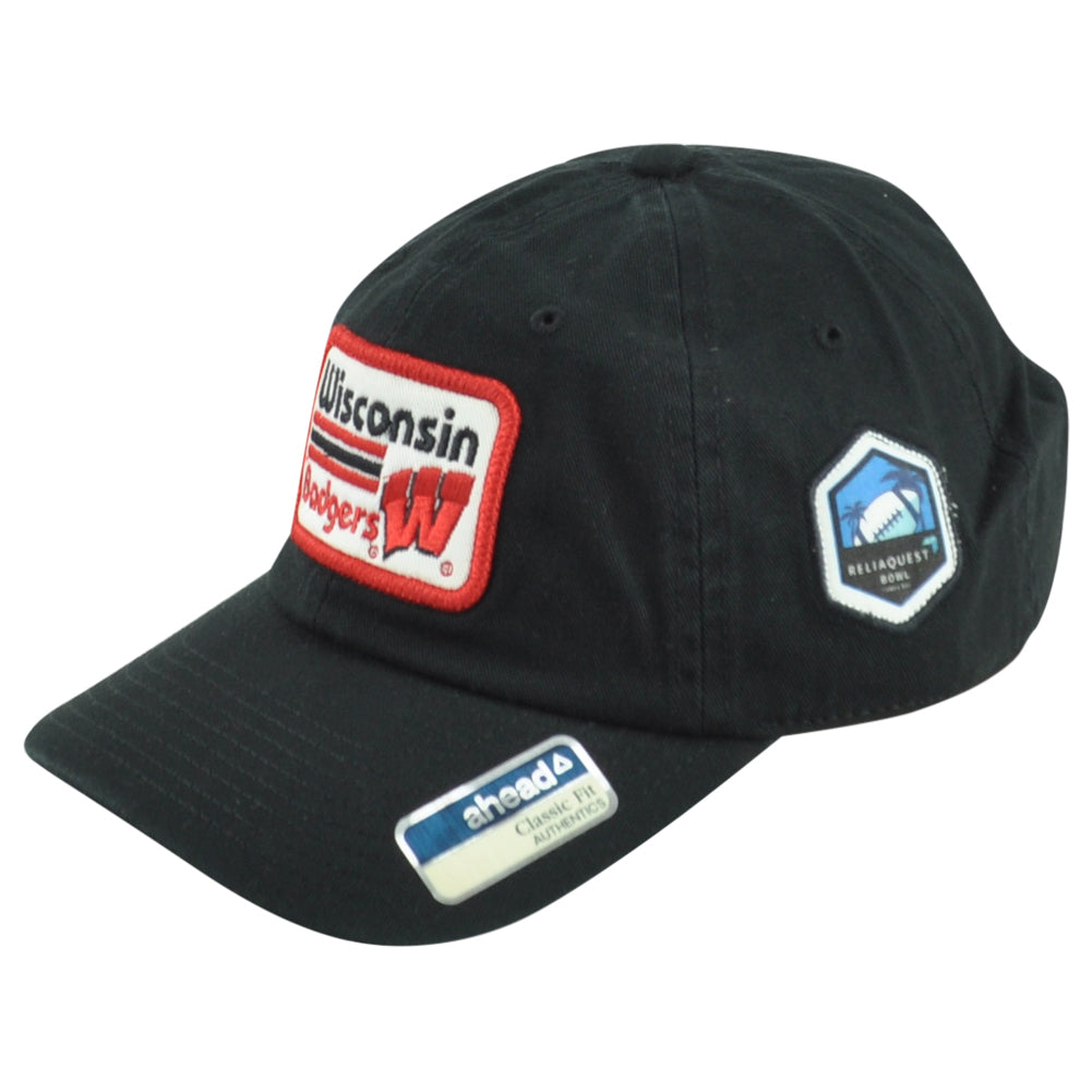 NCAA Ahead Wisconsin Badgers Reliaquest Bowl Classic Fit Curved Bill Men Hat Cap