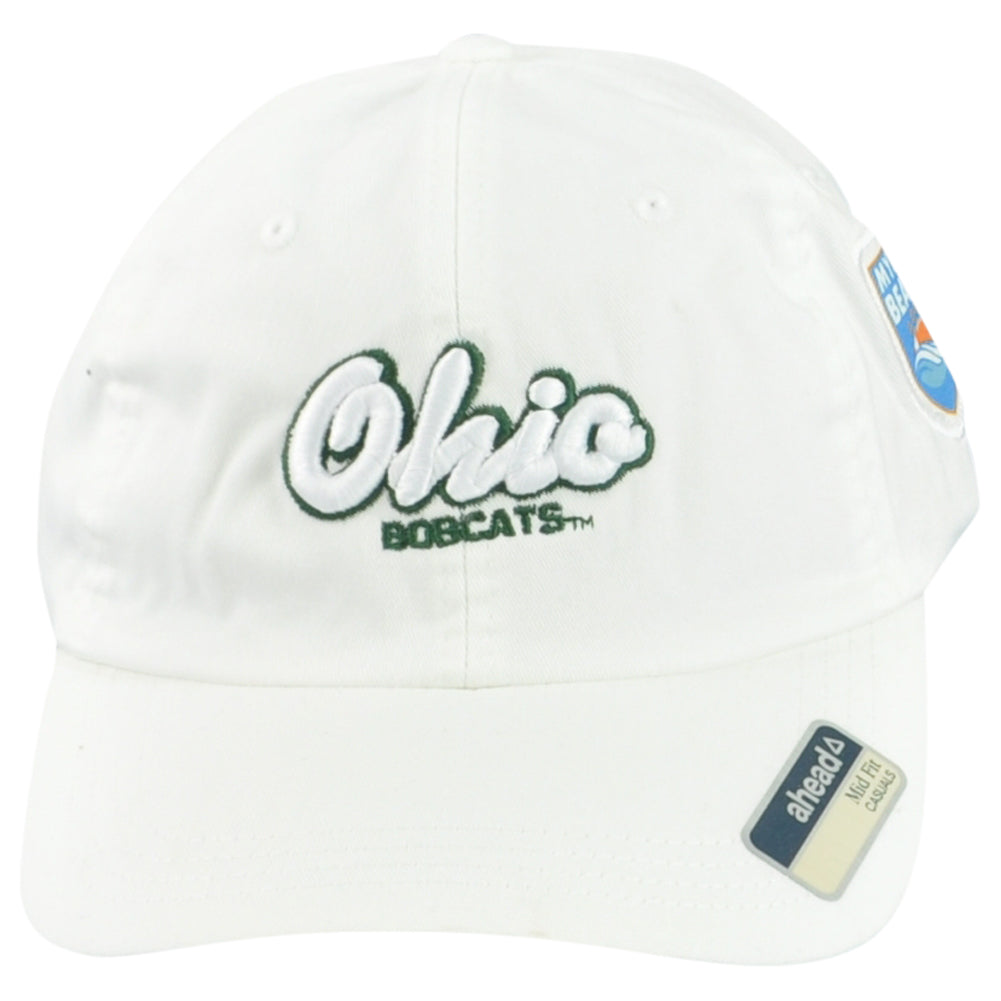 NCAA Ahead Ohio Bobcats Myrtle Beach Bowl White Adjustable Adult Mid Fit Hat Cap