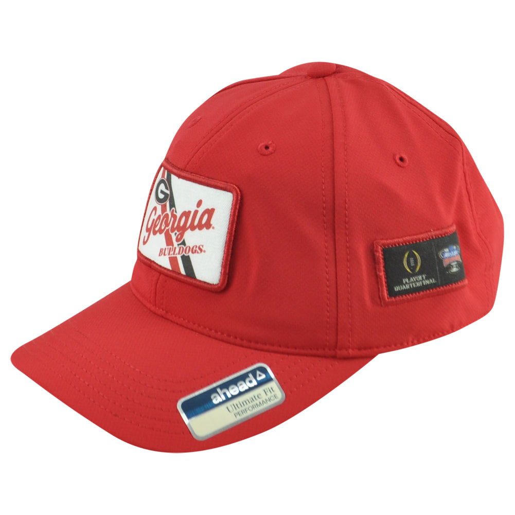 NCAA Ahead Georgia Bulldogs Playoff Adjustable Red Curved Bill Adult Hat Cap
