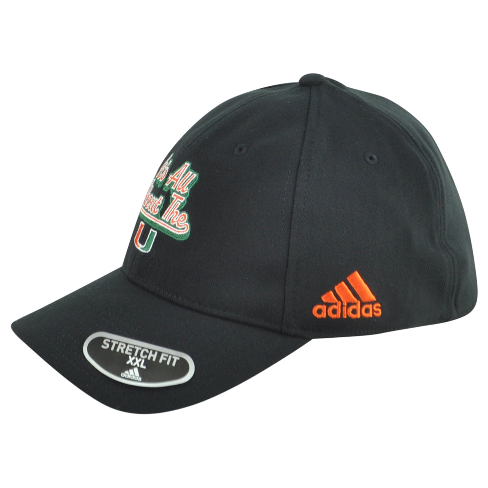 NCAA Adidas Miami Hurricanes All About U Flex Fit Large/X-Large Adults Hat Cap