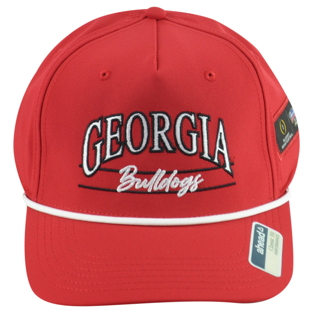 NCAA Ahead Georgia Bulldogs Playoff Cord Snapback Red Curved Bill Adult Hat Cap