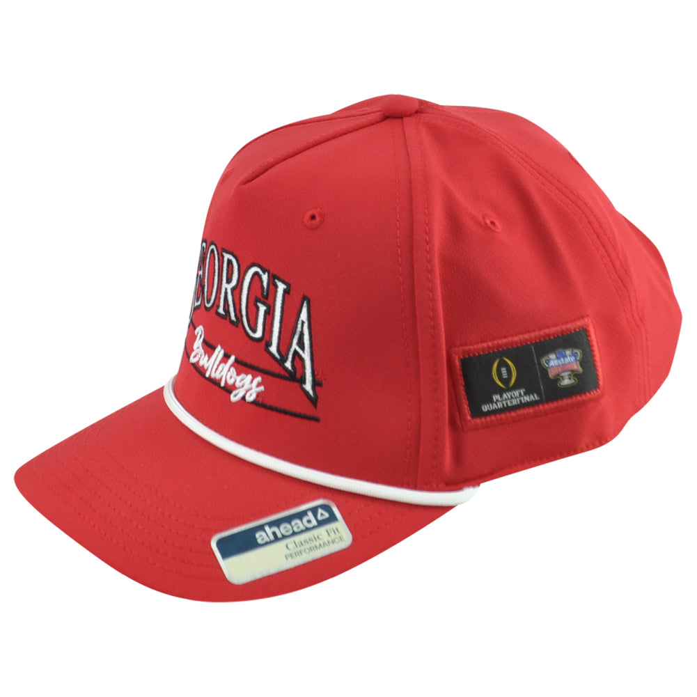 NCAA Ahead Georgia Bulldogs Playoff Cord Snapback Red Curved Bill Adult Hat Cap