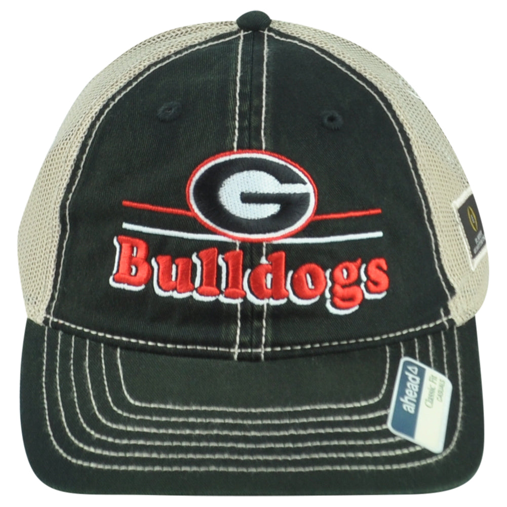 NCAA Ahead Georgia Bulldogs Playoff Trucker Mesh Adults Classic Relaxed Hat Cap