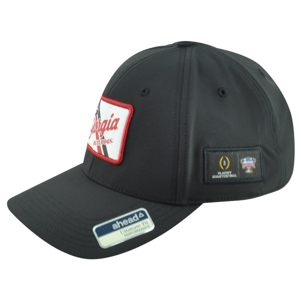 NCAA Ahead Georgia Bulldogs Playoff Adjustable Black Curved Bill Adult Hat Cap