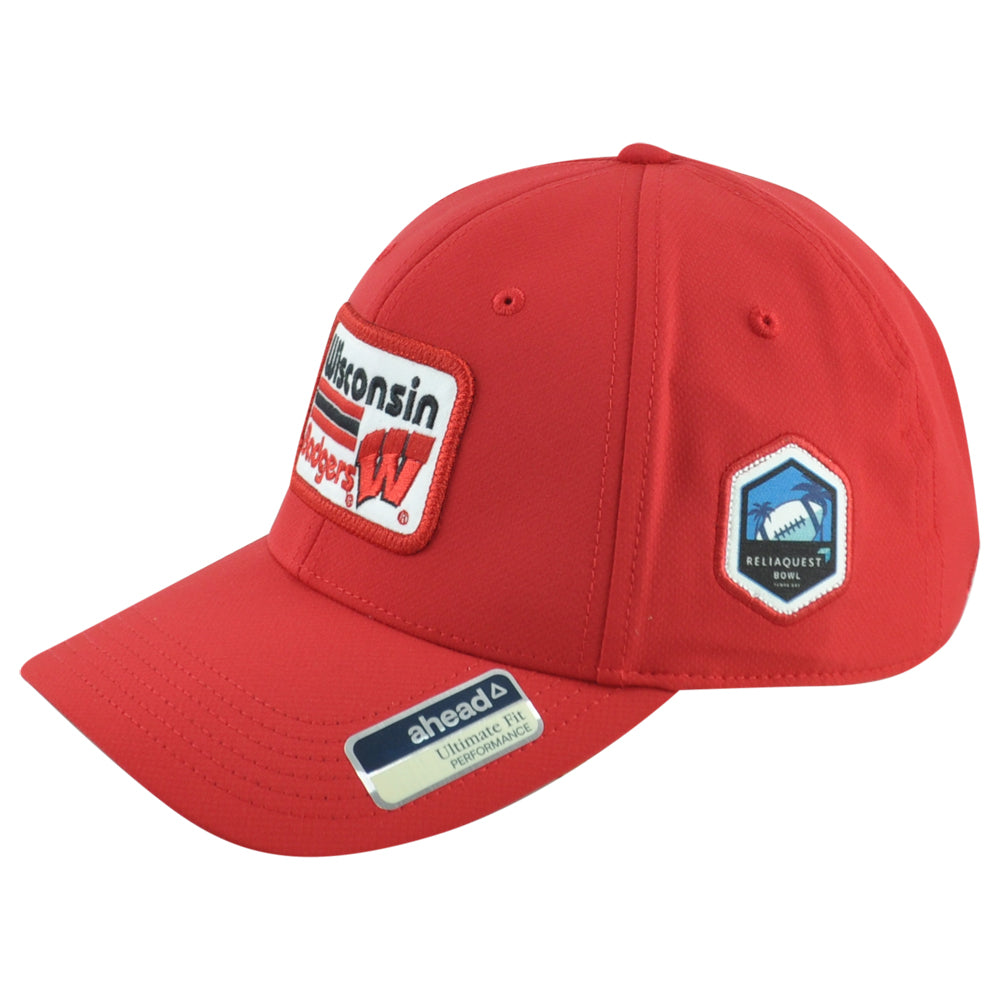 NCAA Ahead Wisconsin Badgers Reliaquest Bowl Red Adults Men Ultimate Fit Hat Cap