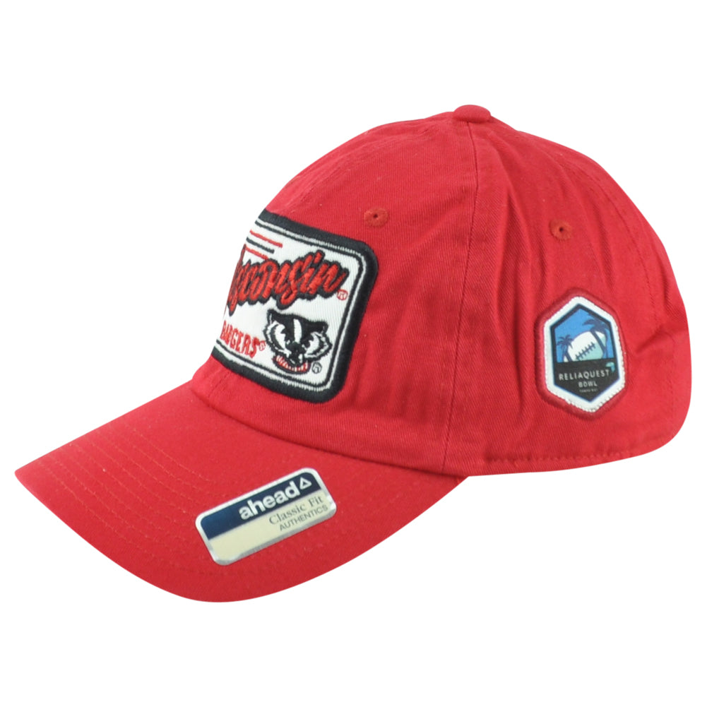 NCAA Ahead Wisconsin Badgers Reliaquest Bowl Classic Fit Adjustable Red Hat Cap