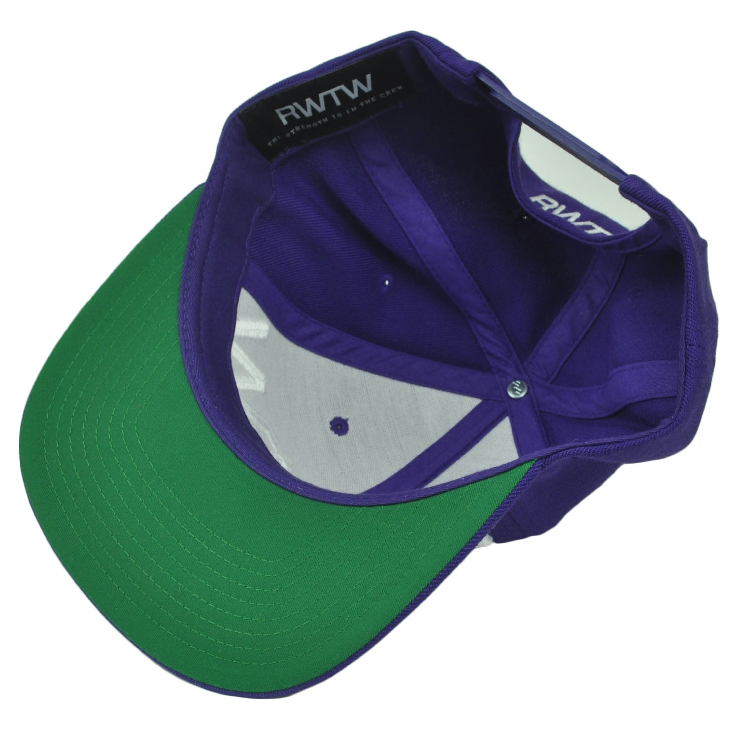 RWTW Logo Roll With The Winners Snapback Flat Bill Purple White Hat Cap Brand