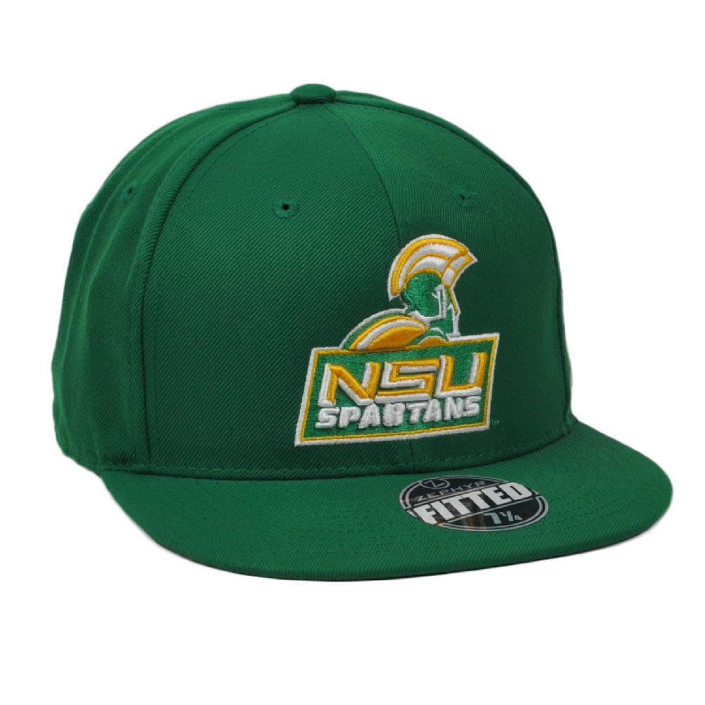 NCAA Original Zephyr Norfolk State Spartans Fitted Size Flat Bill Hat Cap Green