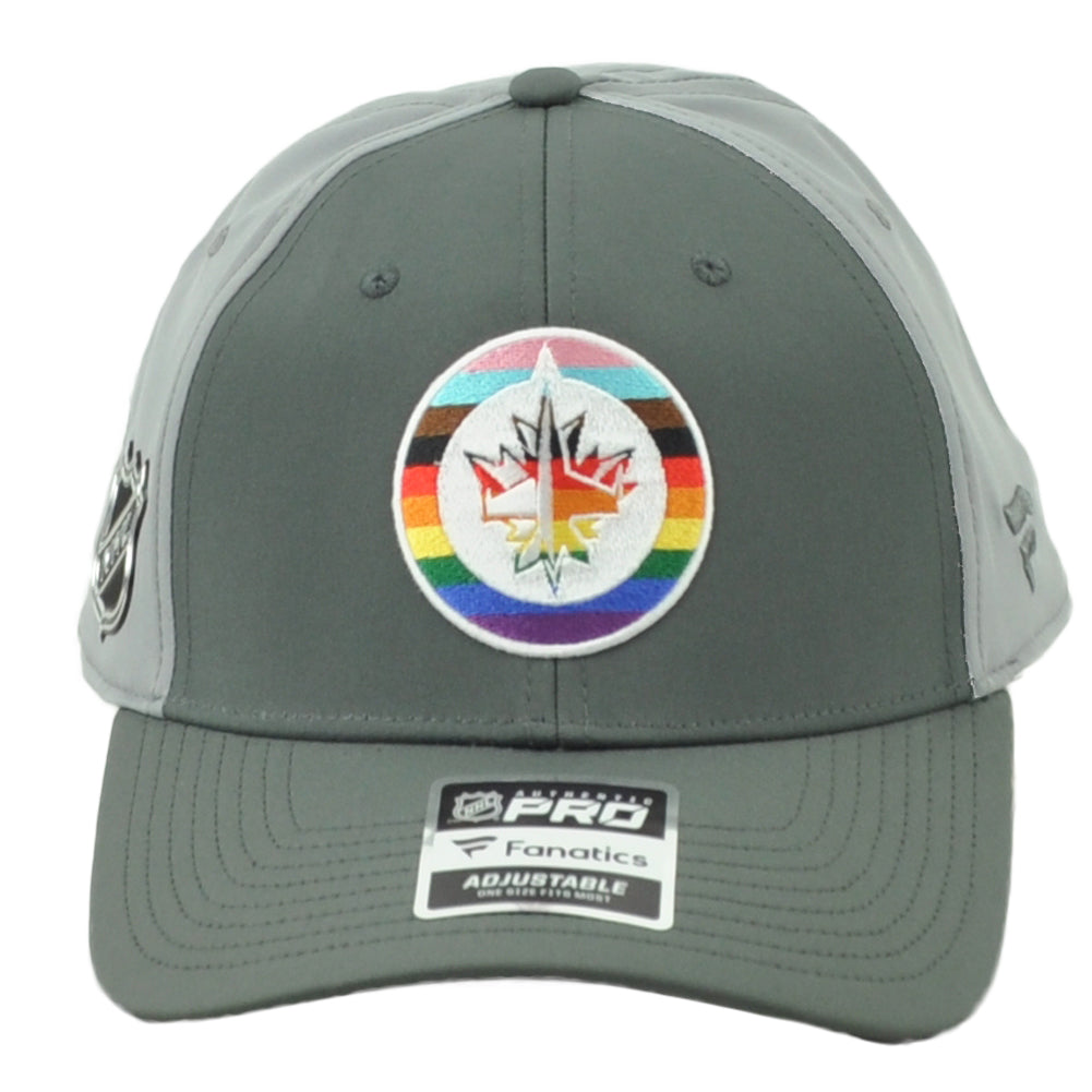 NHL Fanatics Authentic Pro Winnipeg Jets Pride Night Gray Snapback Adult Hat Cap