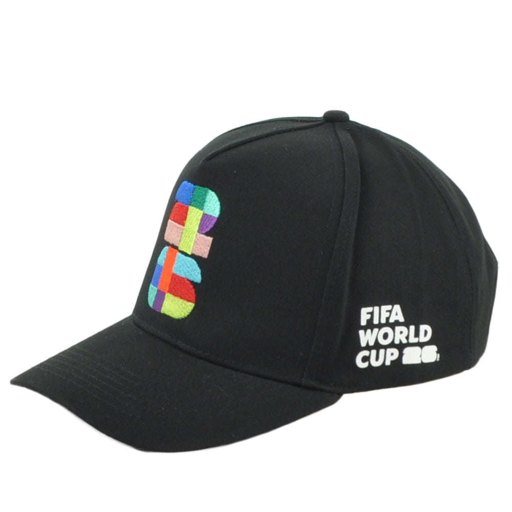 2026 FIFA World Cup Black CAN MEX USA Sun Buckle Curved Bill Soccer Hat Cap