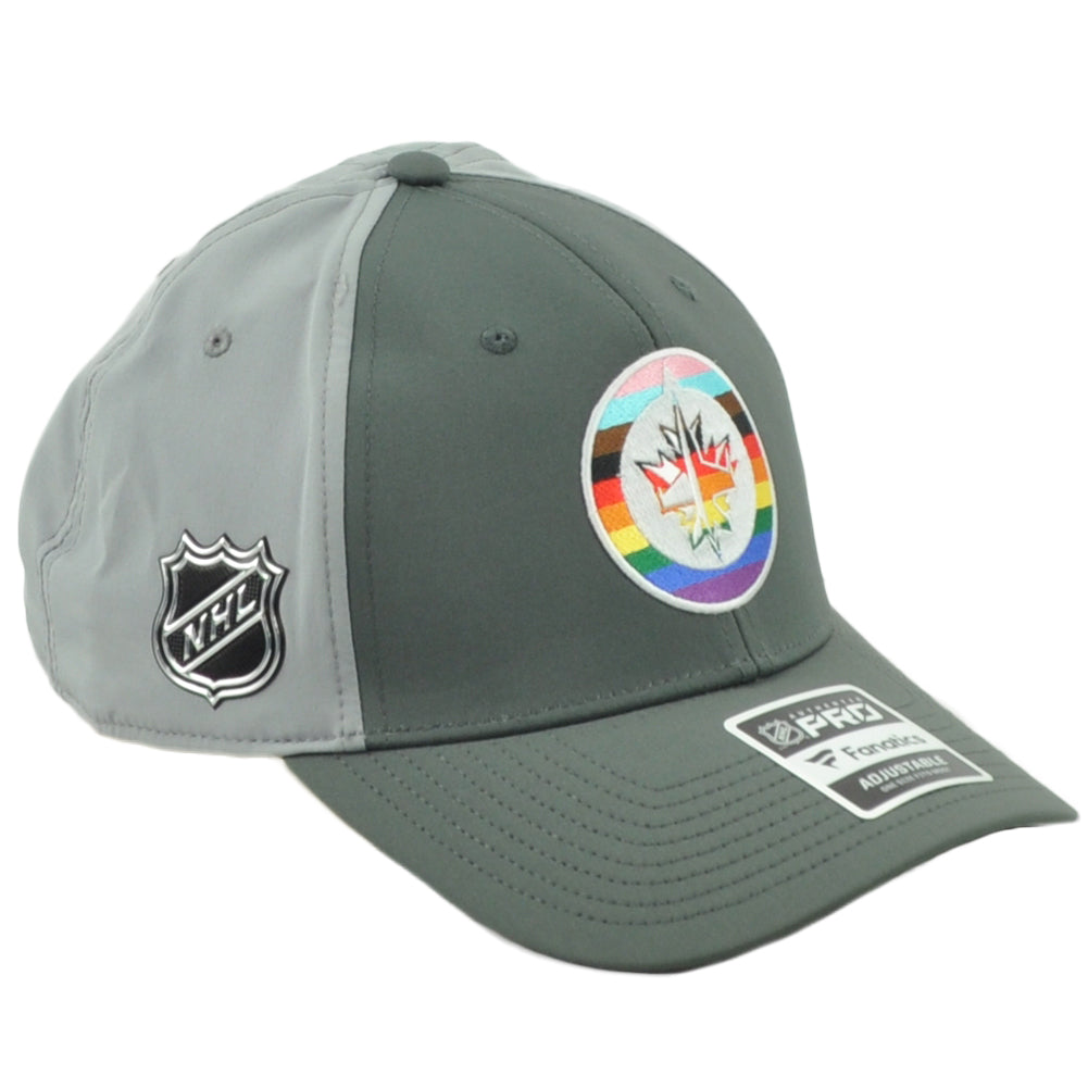 NHL Fanatics Authentic Pro Winnipeg Jets Pride Night Gray Snapback Adult Hat Cap